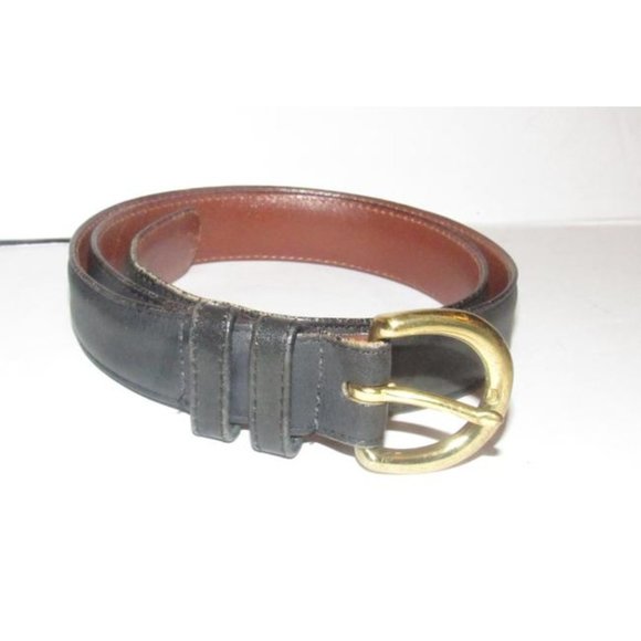 Coach Vintage Navy Leather & Brass Buckle Belt main image 4